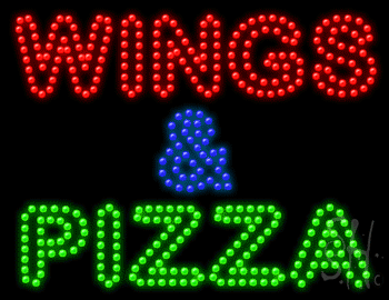 Wings And Pizza Animated LED Sign