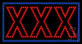 Red and Blue Xxx Animated LED Sign