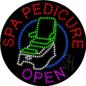 Large LED Spa Pedicure Open Animated Sign