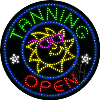 Large LED Tanning Open Animated Sign