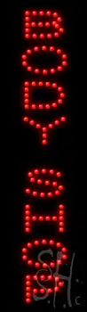 Red Body Shop LED Sign
