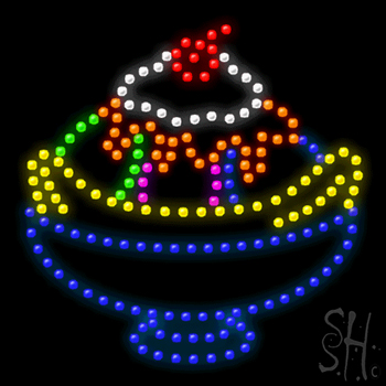 Multi-Color LED Sundae Logo Sign