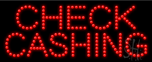 Red Check Cashing LED Sign
