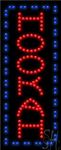 Red and Blue Hookah LED Sign