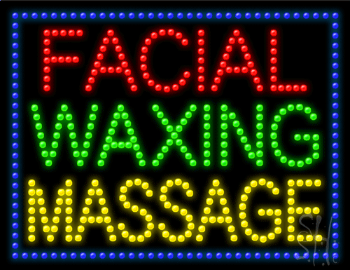 Facial Waxing Massage LED Sign