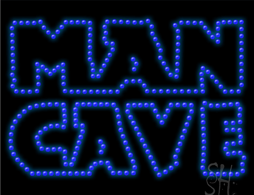 Blue Man Cave LED Sign