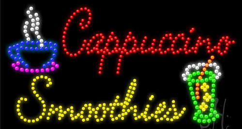 Cappuccino Smoothies LED Sign