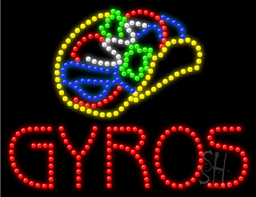 Red Gyros LED Sign