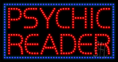 Red and Blue Psychic Reader LED Sign