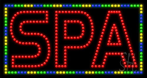 Spa with Border LED Sign