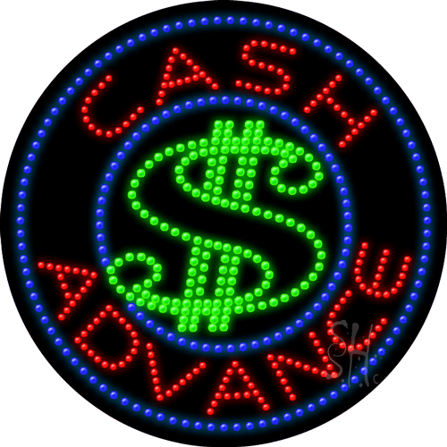 Large LED Cash Advance Sign