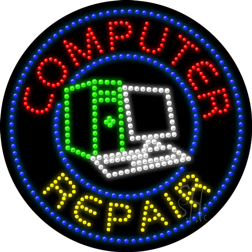 Large LED Computer Repair Sign
