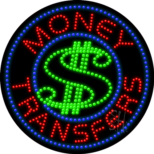 Large LED Money Transfers Sign