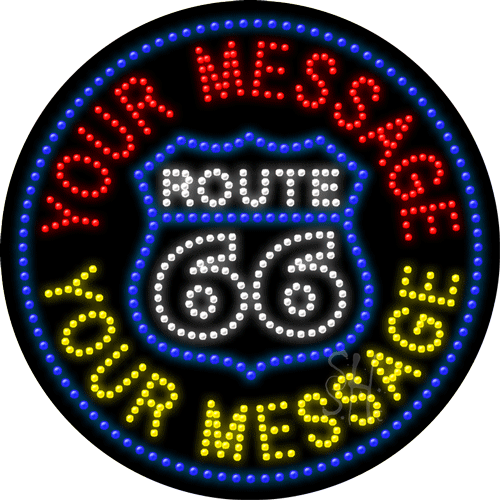Large LED Custom Route 66 Sign