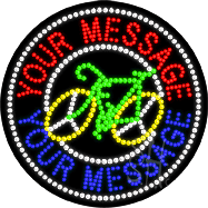 Large LED Custom Bicycle White Circle Animated Sign