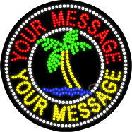 Large LED Custom Palm Tree Circle Animated Sign