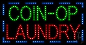Coin Op Laundry Animated LED Sign