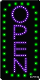 Open Vertical Green Border and Purple Letters Animated LED Sign