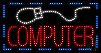 Computer with Mouse Logo Animated LED Sign