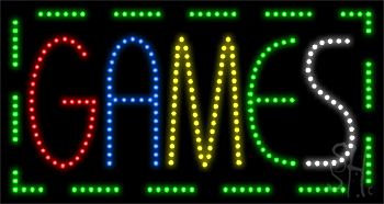 Green Border Games Animated LED Sign