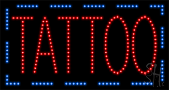 Blue Border Tattoo Animated LED Sign
