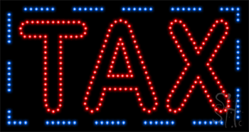 Blue Border Tax Animated LED Sign
