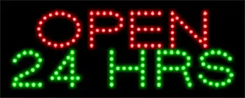 Budget LED Red Open 24 Hrs Sign