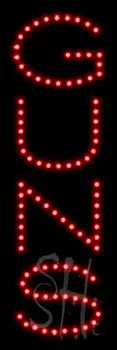 Red Guns LED Sign
