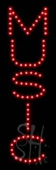 Red Music LED Sign