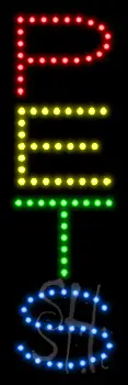 Vertical Pets LED Sign