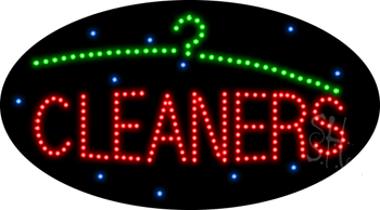 Red Cleaners Animated LED Sign