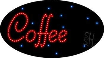 Red Coffee Animated LED Sign