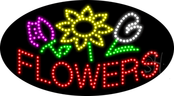 Flowers Logo Animated LED Sign