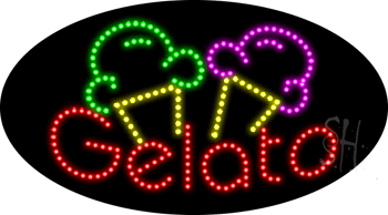 Red Gelato Animated LED Sign