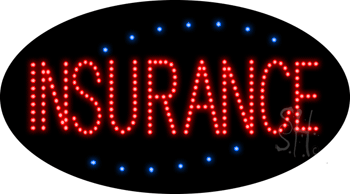 Red and Blue Insurance Animated LED Sign