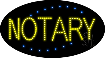Deco Style Notary Animated LED Sign