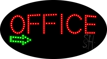 Office with Arrow Animated LED Sign
