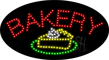 Red Bakery Animated LED Sign