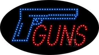 Red and Blue Guns Animated LED Sign