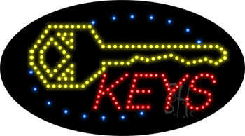 Deco Style Keys Animated LED Sign