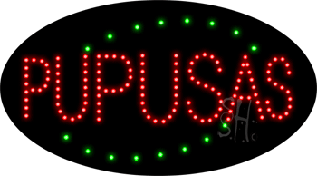 Red Pupusas Animated LED Sign
