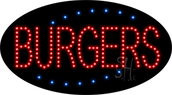 Deco Style Burgers Animated LED Sign