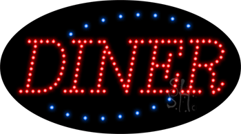 Red and Blue Diner Animated LED Sign
