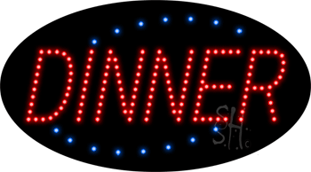 Red and Blue Dinner Animated LED Sign