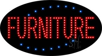 Red and Blue Furniture Animated LED Sign