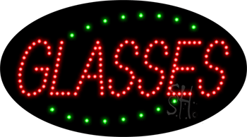 Deco Style Glasses Animated LED Sign