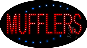 Red and Blue Mufflers Animated LED Sign