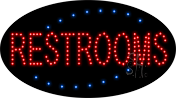 Red and Blue Restrooms Animated LED Sign