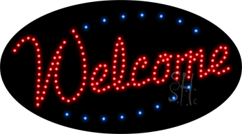 Red and Blue Welcome Animated LED Sign