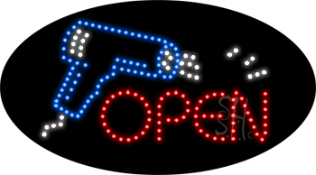 Red Open Animated LED Sign